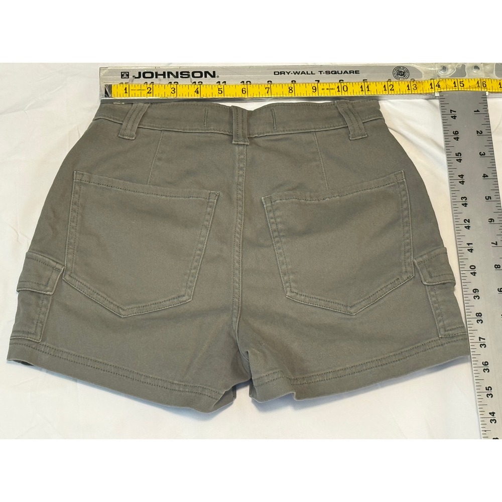 Hollister Ultra High-Rise Mom Short 3 Olive Green Cargo Utility Womens 00 W23 - Picture 4 of 5
